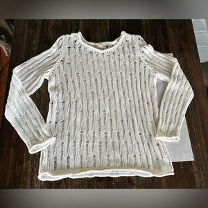 MICHAEL KORS NWOT Open-Knit Cotton linen Sweater